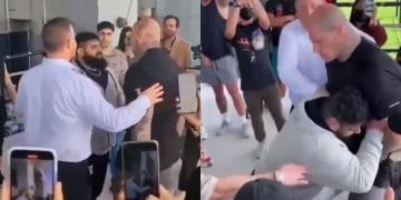 Martyn Ford And Iranian Hulk Trade Blows