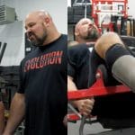 Brian Shaw practices hip thrusts with Nick Best