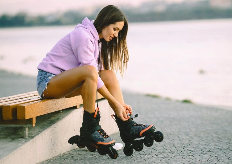 Woman With Roller Skates