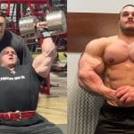 Nick Walker Performs 165lbs Dumbbell Shoulder Press