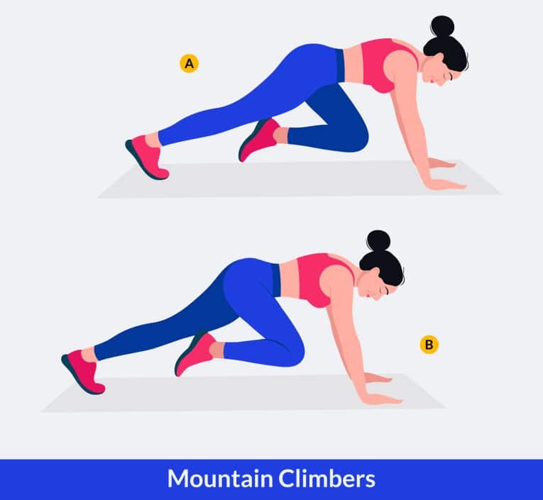 Mountain Climbers Total Body Workout for Core and Legs Fitness Volt