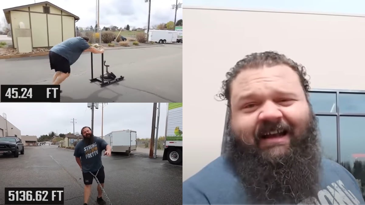 Strongman Robert Oberst Takes On Brutal 400-Lb Sled Workout For 1 Mile ...