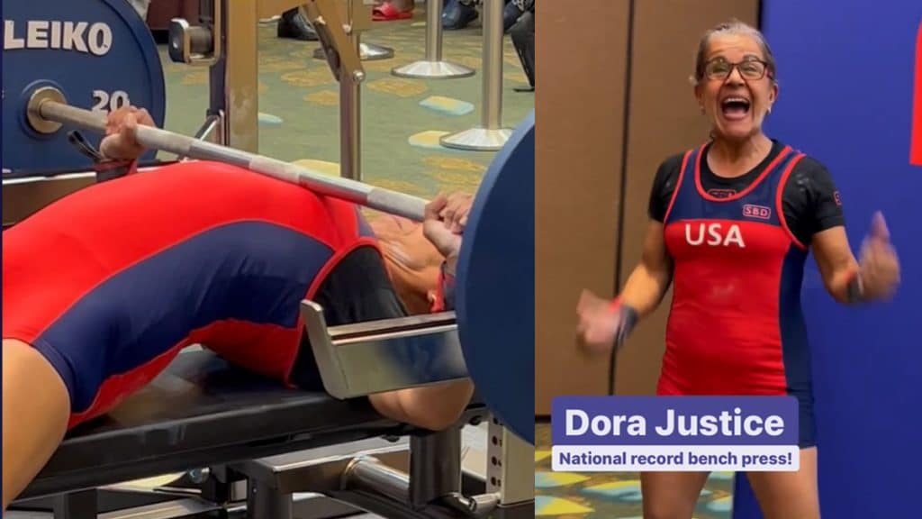 Dora Justice Bench Press American Record