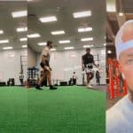 Joey Swoll reacts to angry gym-goer