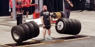 Oleksii Novikov Hummer Tire Deadlift World Record