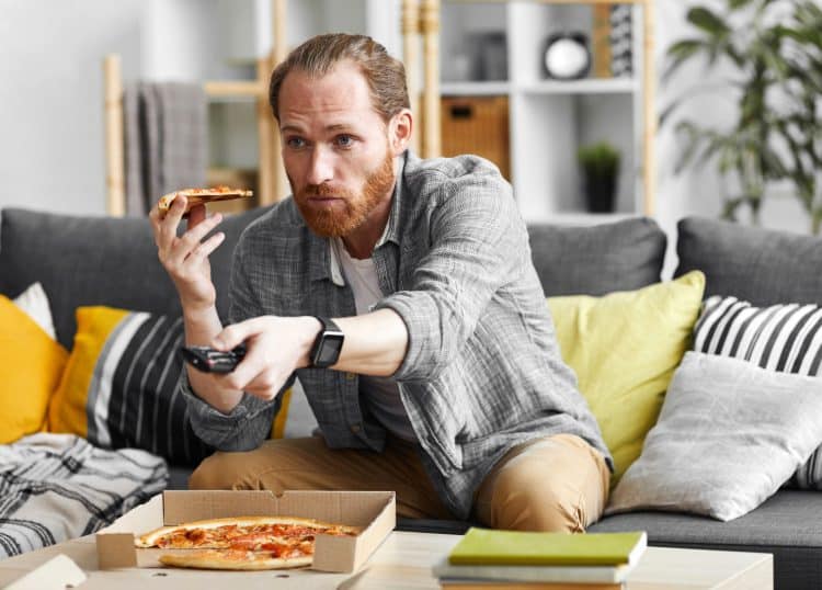 Eating Pizza While Watching Tv