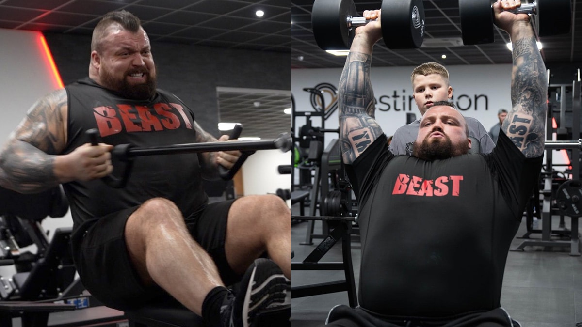 Jay Cutler coaches world-renowned strongman Eddie Hall through a brutal  back workout