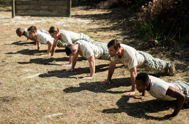 Soldiers Performing Pushups