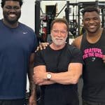 Arnold Schwarzenegger, Mekhi Becton, Francis Ngannou