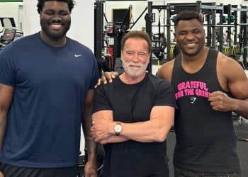 Arnold Schwarzenegger, Mekhi Becton, Francis Ngannou
