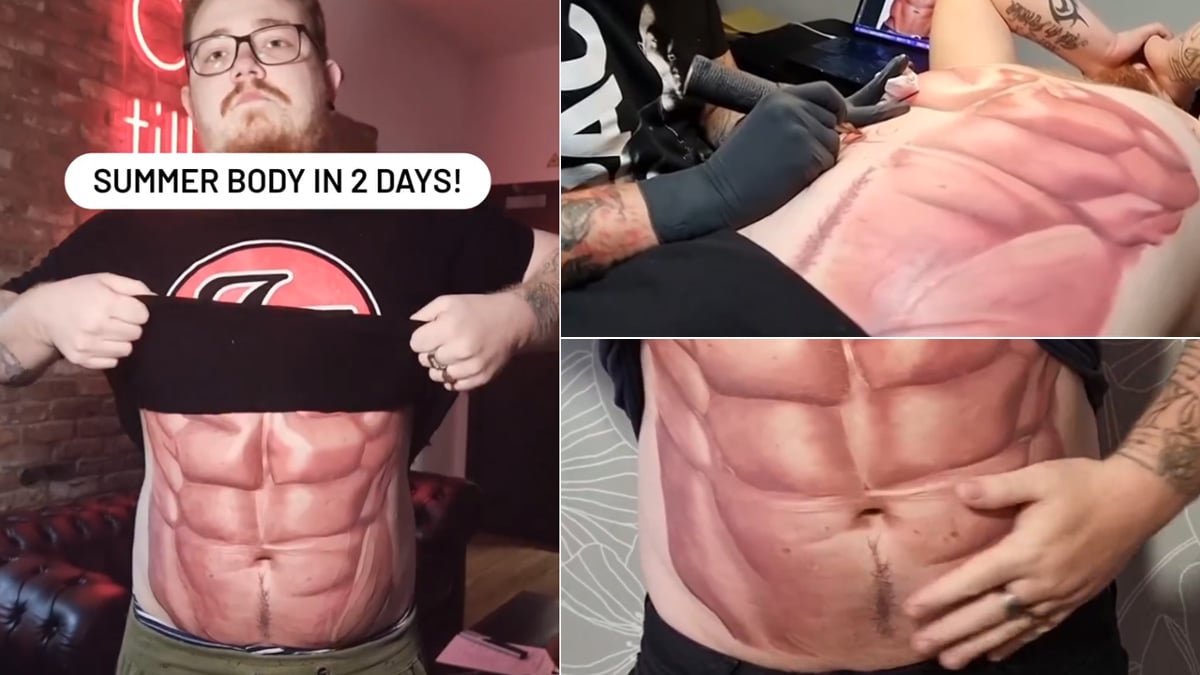 Man gets a six-pack tattoo on his stomach to be 'summer ready' without the  gym | Daily Mail Online