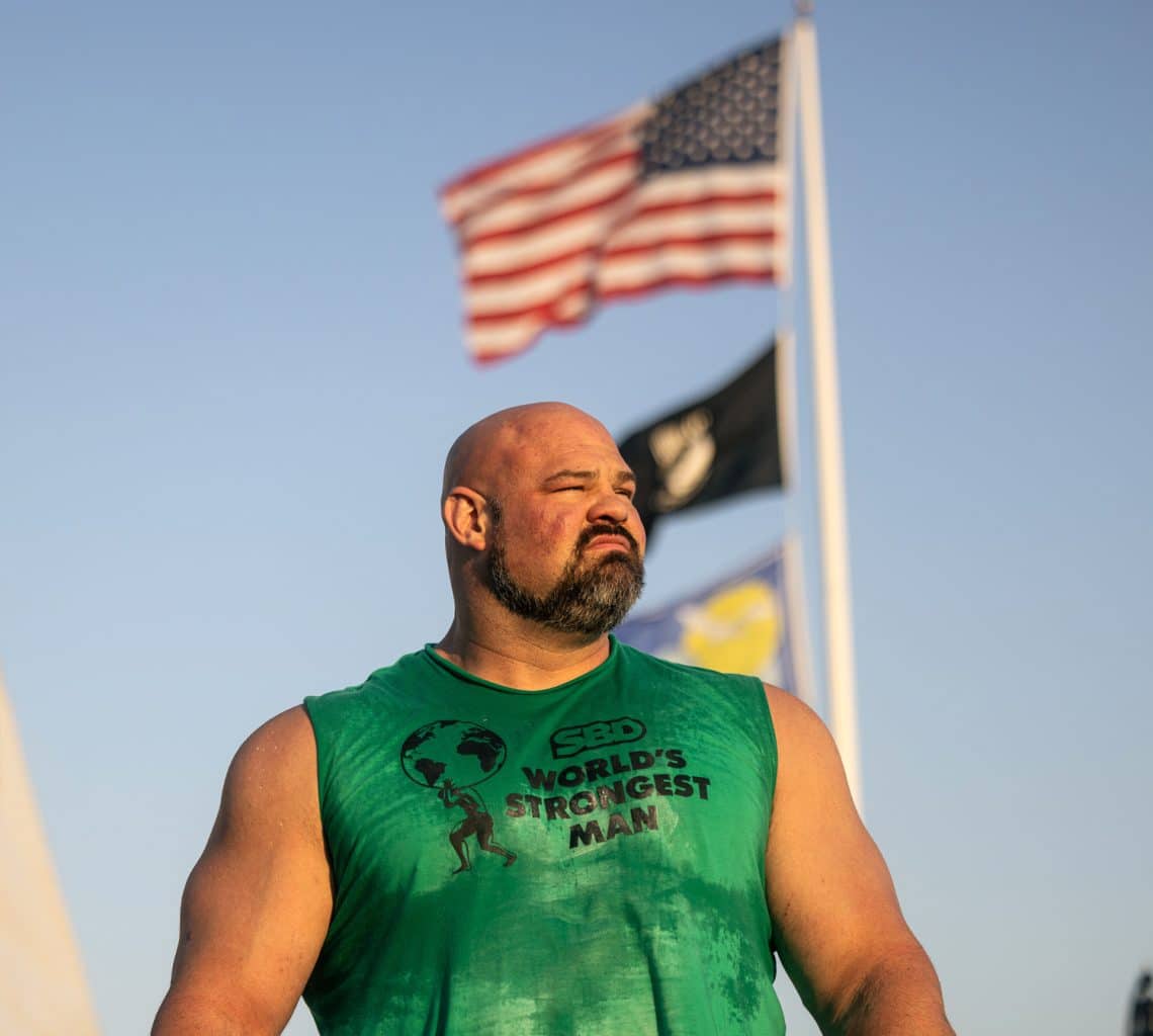 Strongman Brian Shaw Shows Off Superhuman Strength By Rolling Up Frying