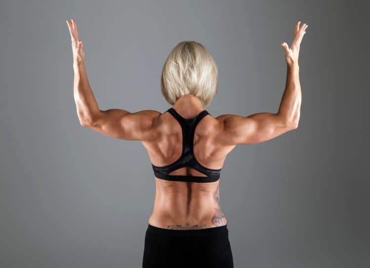 Muscular Woman Back Pose