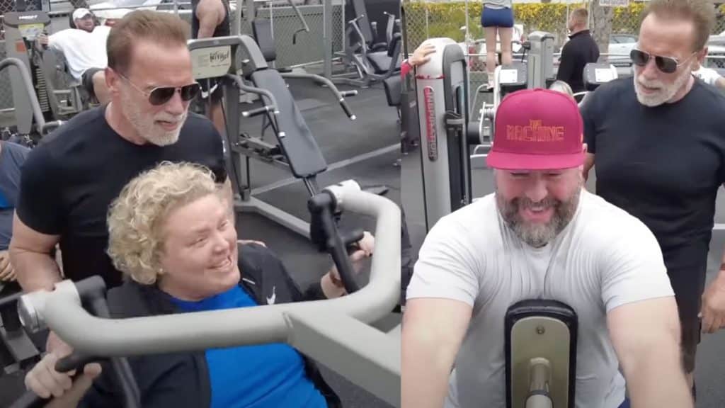 Arnold Schwarzenegger Trains Bert Fortune Feimster