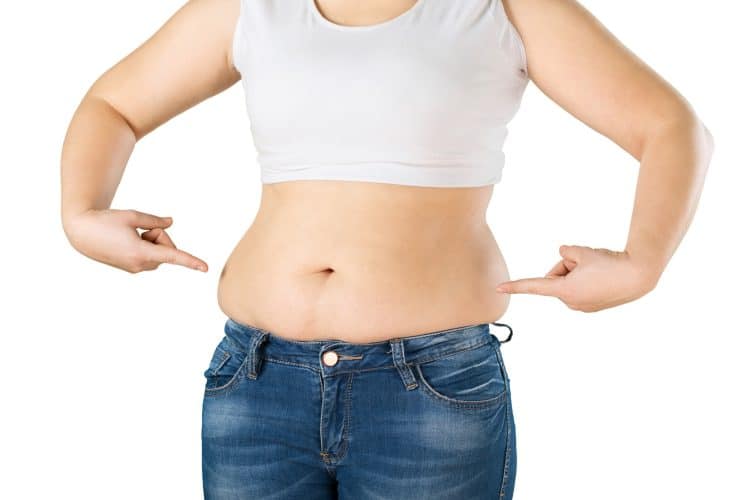 Woman With Fat Belly Background