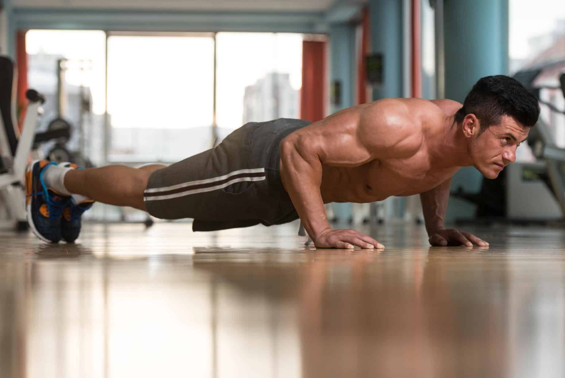 Athlete Doing Push Ups