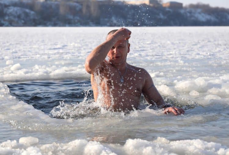 Cold Plunge In Ice Water