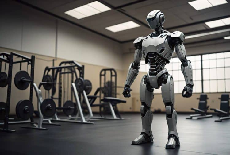 Robot Standing in a Gym