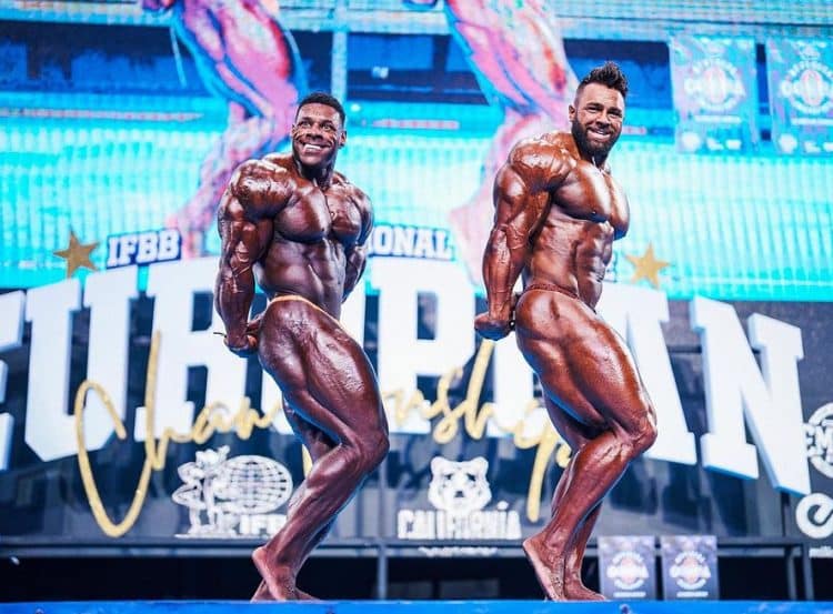 Nathan De Asha And Regan Grimes Tricep And Side Chest Pose