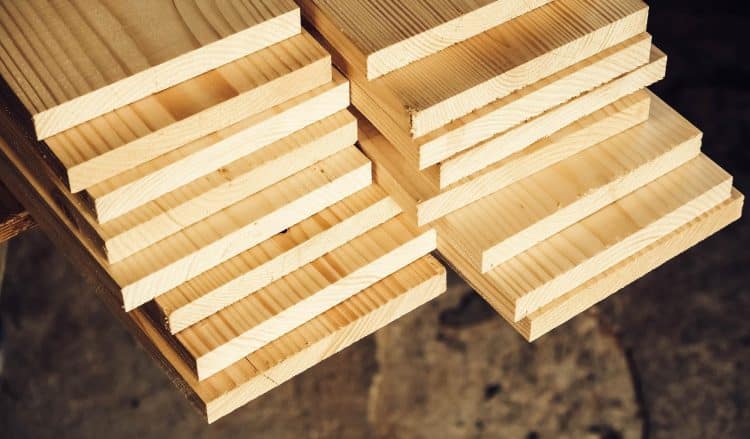 Stacked Wooden Carpentry Boards