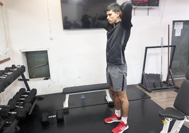 Standing Knee To Elbow Return Standing Position