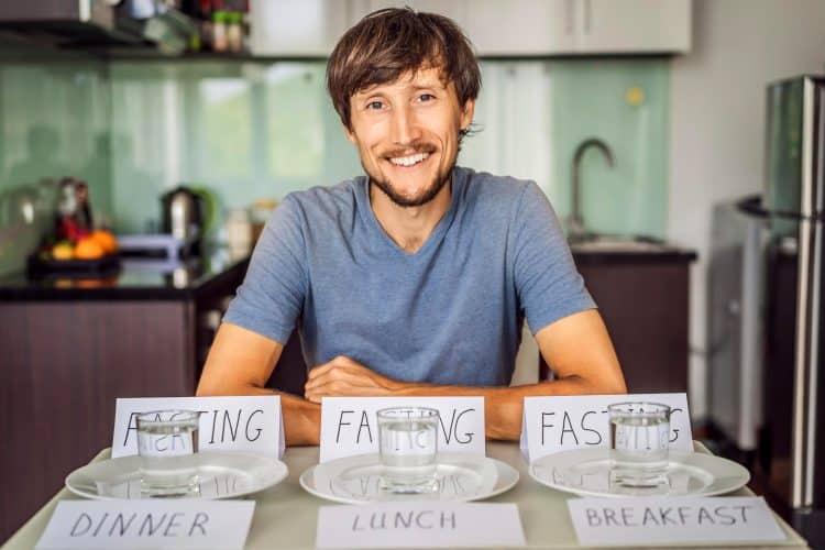 Man Doing Water Intermittent Fasting