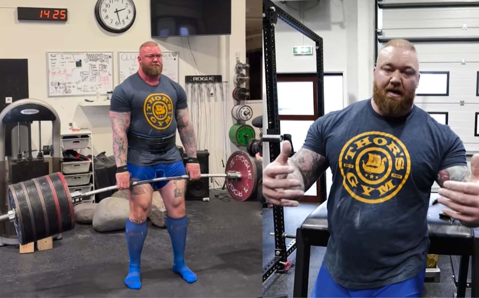 Hafthor Bjornsson Smashes 1,000.9-lb (454-kg) Elephant Bar Deadlift In ...