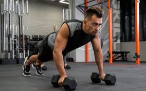 Push Up with Dumbbell Row