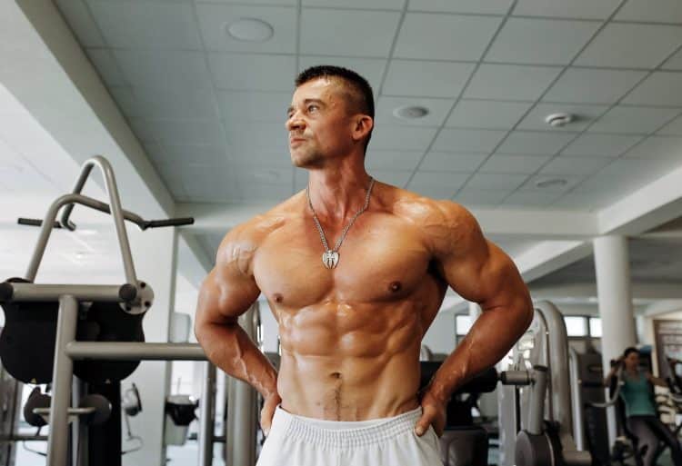 Bodybuilder With Six Pack Perfect Abs