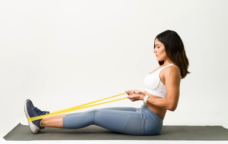 Woman Doing Resistance Band Row