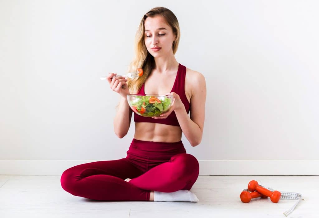Woman Eating Healthy Food Woman Eating Healthy Food