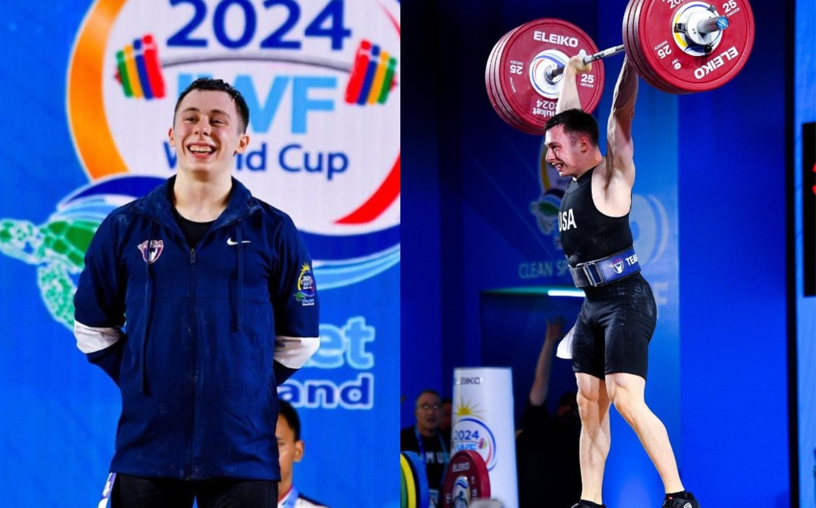 Weightlifter Hampton Morris (61kg) Sets 176-kg (388-lb) Clean & Jerk 