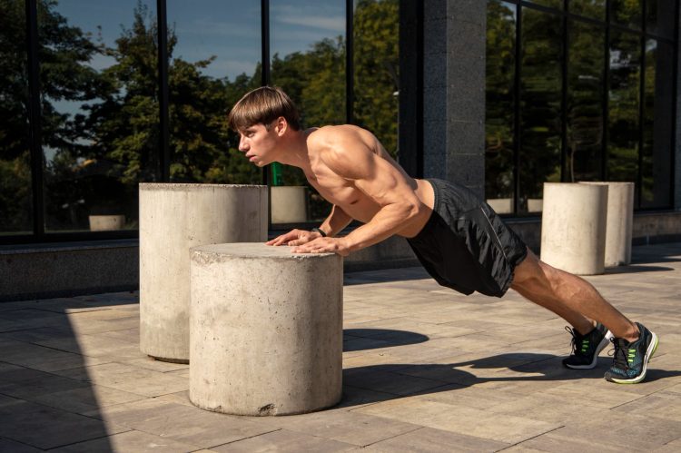 Man Doing Push Ups Outdoors