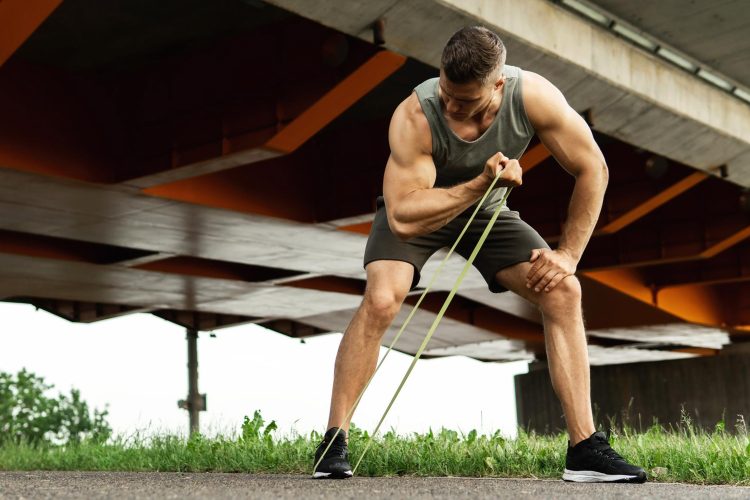 Resistance Band Biceps Curls Exercise