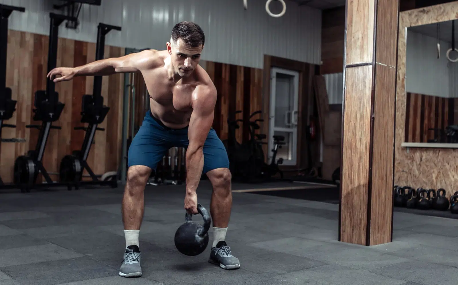 Exercising With Heavy Kettlebell