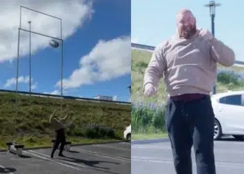 Hafthor Bjornsson Keg Toss Unofficial World Record