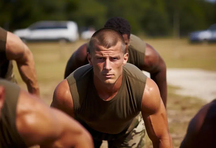 Pushups At Military Camp