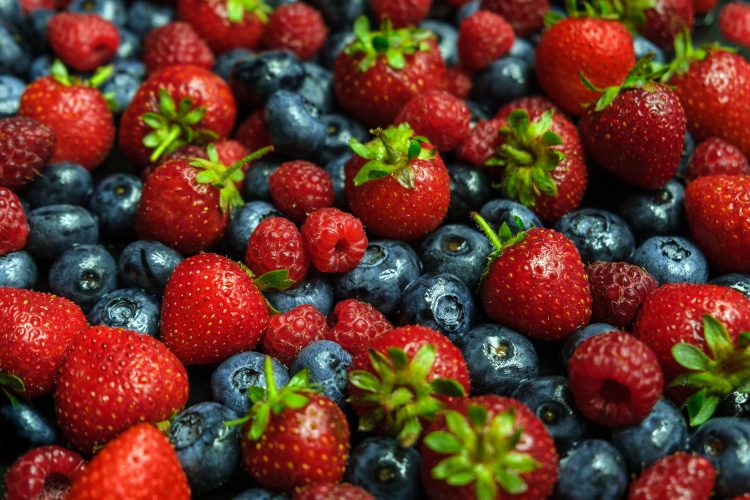 Blueberries, Strawberries and Raspberries