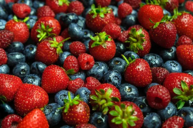 Blueberries, Strawberries and Raspberries