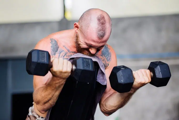 Man Doing Hard Exercise