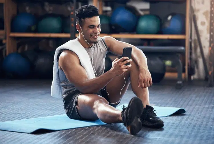 Man Rest On Floor In Gym