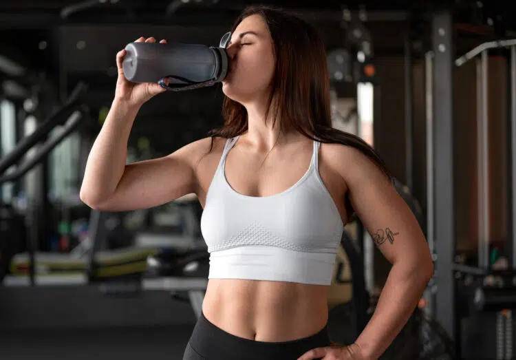 Woman Drinking Protein Shake