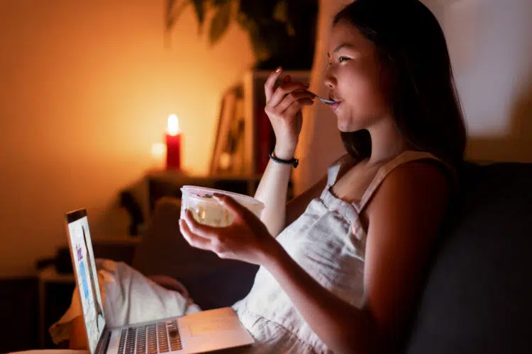 Woman Late Night Eating