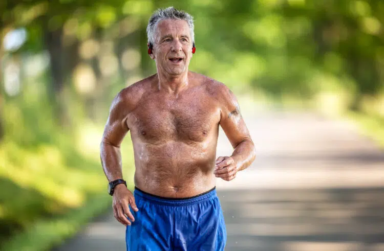 Fit Man In His 70s Running