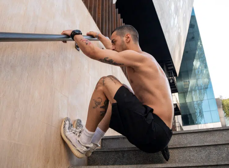 Man Doing Parkour Training