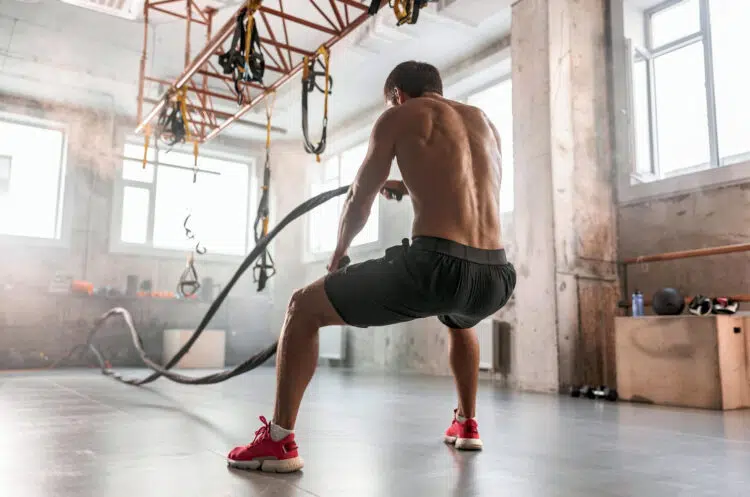 Man Doing Battle Ropes