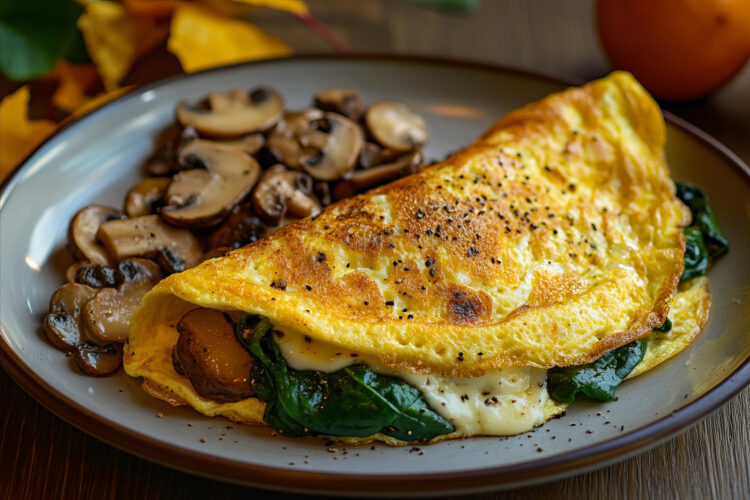 Omelet With Spinach And Mushrooms Omelet With Spinach And Mushrooms