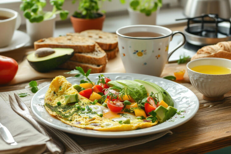 Vegetable Omelet And Wholegrain Bread Vegetable Omelet And Wholegrain Bread
