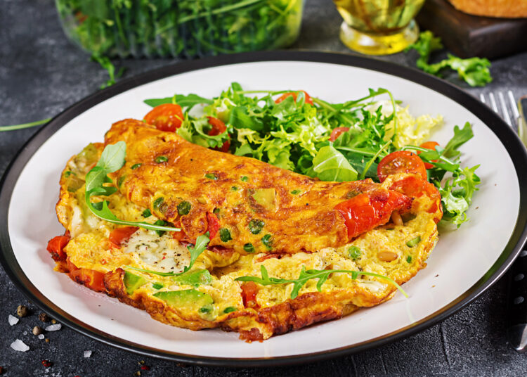 Omelette with Tomatoes Avocado
