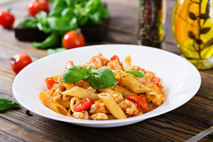 Pasta In Tomato Sauce With Chicken Pasta In Tomato Sauce With Chicken